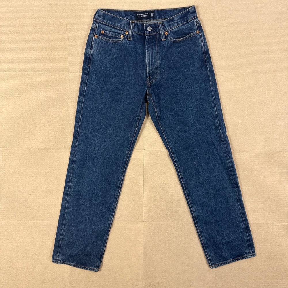 Abercrombie & Fitch Jeans Mens 28x30 Relaxed Straight Rigid Denim Medium Wash